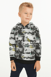 Boys’ Skateboard Print Hoodie – Street Style Graphic - Smgarment's